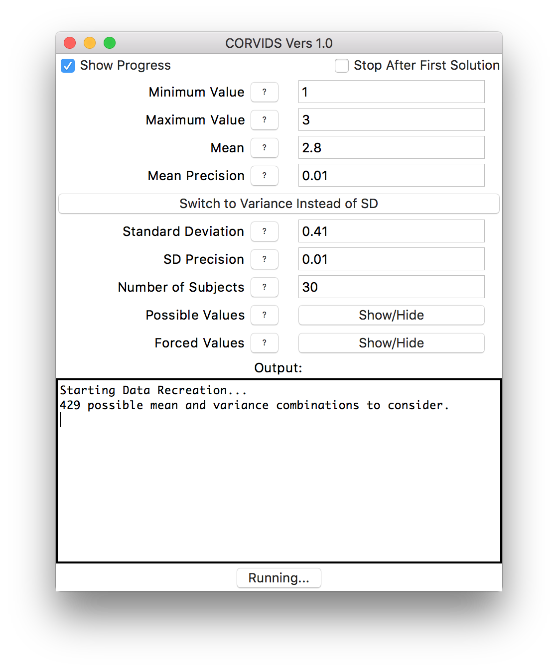 Solver startup.